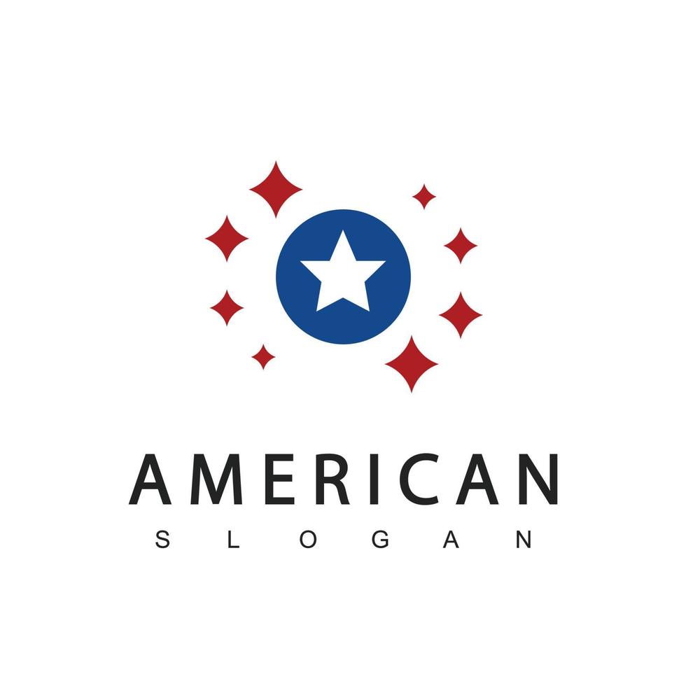 modello di progettazione del logo americano, adatto per militari, sicurezza, linea di abbigliamento, squadra sportiva, patriottico ecc. vettore