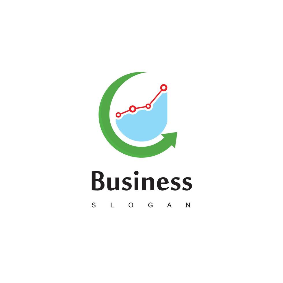 logo aziendale con diagramma di avanzamento buono per azienda o società di vendita vettore