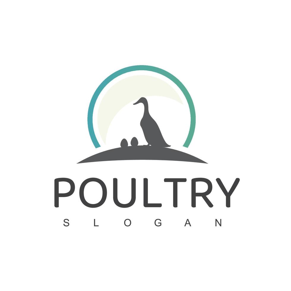 logo del pollame, icona dell'azienda agricola degli animali vettore