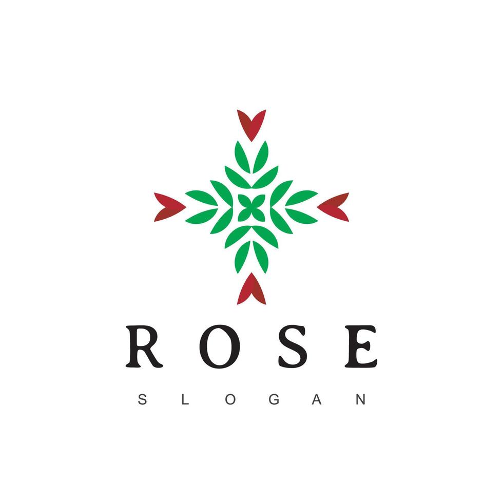 modello di progettazione logo fiore rosa vettore