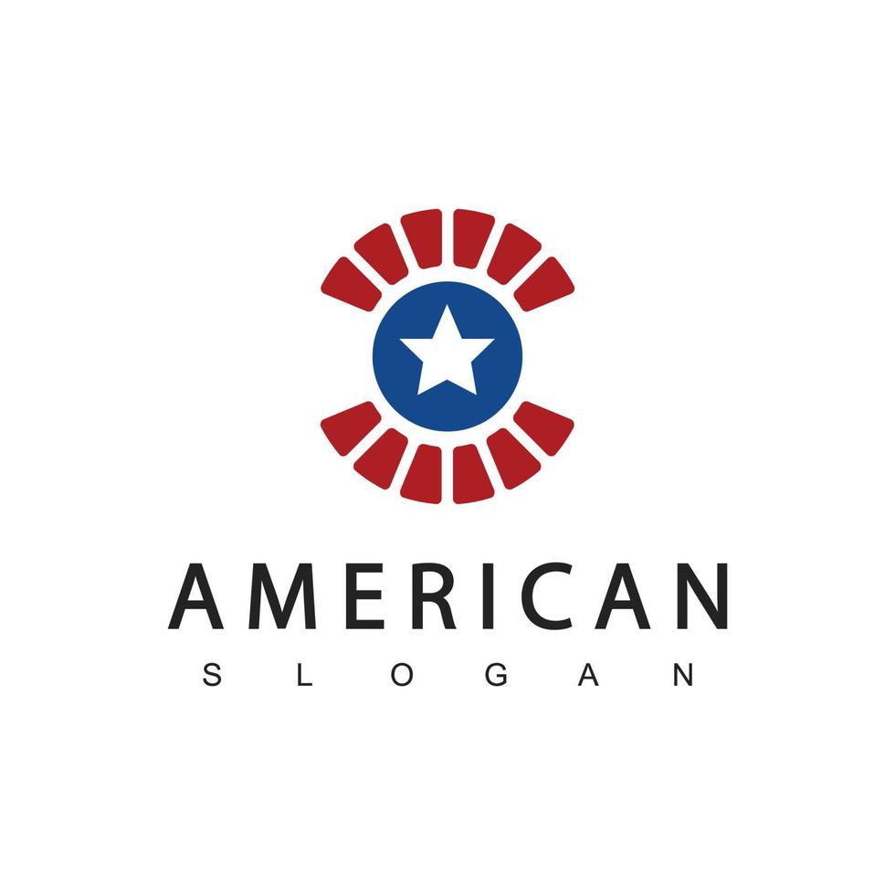 modello di progettazione del logo americano, adatto per militari, sicurezza, linea di abbigliamento, squadra sportiva, patriottico ecc. vettore