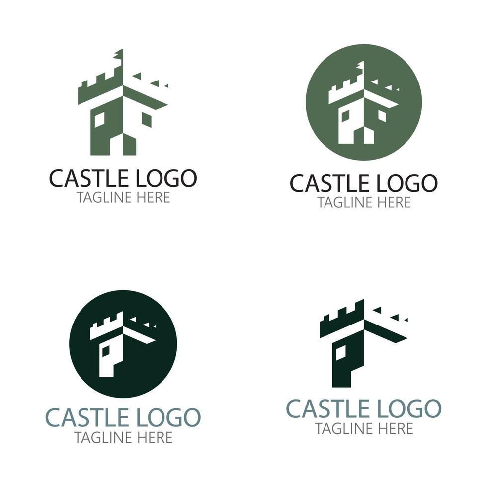 modello di progettazione dell'illustrazione di vettore del simbolo del logo del castello