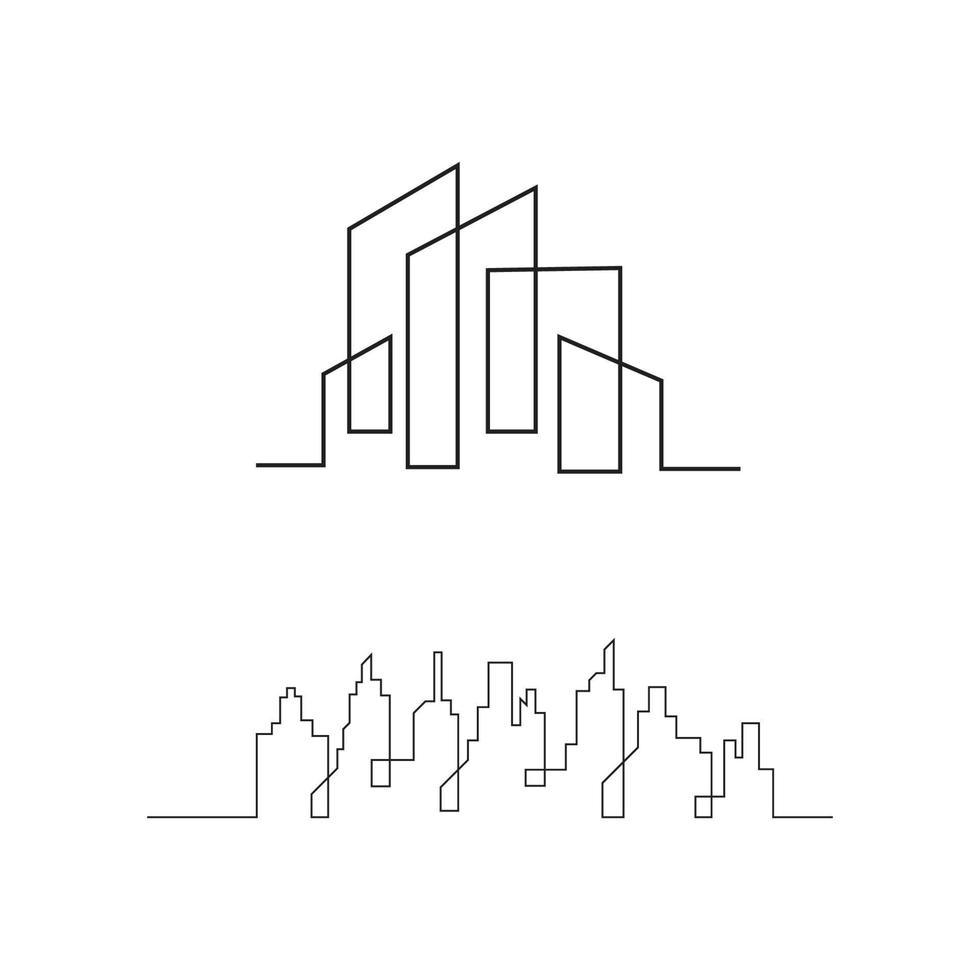 skyline della città moderna. sagoma della città. illustrazione vettoriale in design piatto