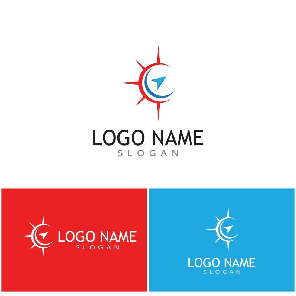 icona della bussola illustrazione vettoriale logo design template