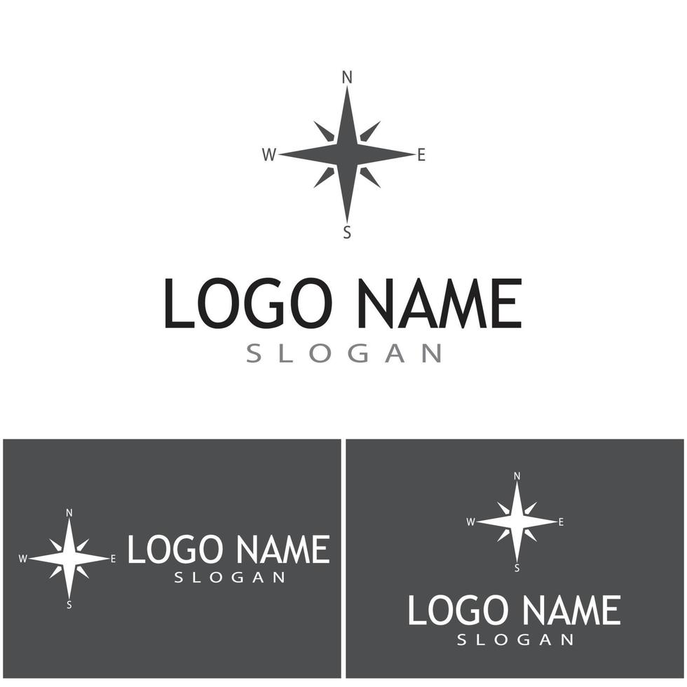 icona della bussola illustrazione vettoriale logo design template