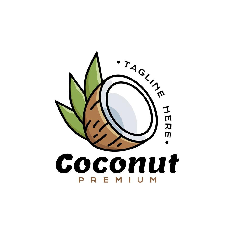 cocco icona logo premium split cocco vettore