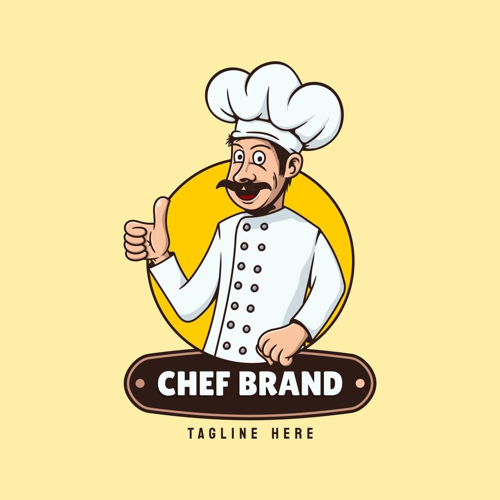 vettore libero del modello di logo dello chef