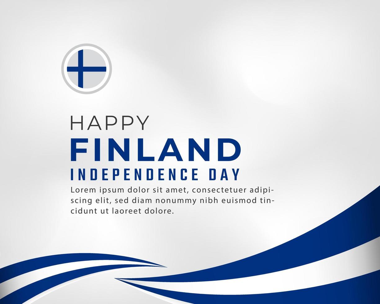 felice festa dell'indipendenza della finlandia 6 dicembre illustrazione del disegno vettoriale di celebrazione. modello per poster, banner, pubblicità, biglietto di auguri o elemento di design di stampa