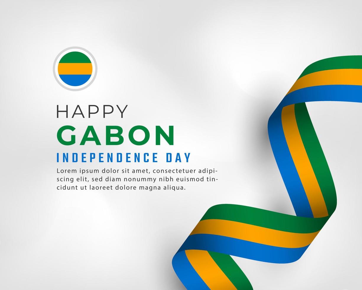 felice giorno dell'indipendenza del gabon agosto 17 celebrazione disegno vettoriale illustrazione. modello per poster, banner, pubblicità, biglietto di auguri o elemento di design di stampa