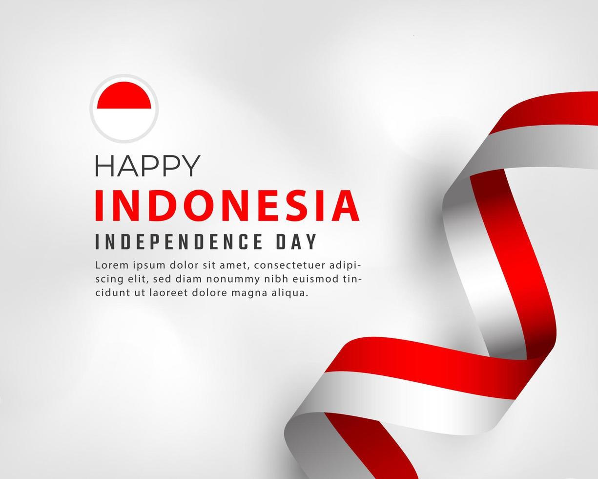 felice giorno dell'indipendenza dell'indonesia 17 agosto celebrazione disegno vettoriale illustrazione. modello per poster, banner, pubblicità, biglietto di auguri o elemento di design di stampa