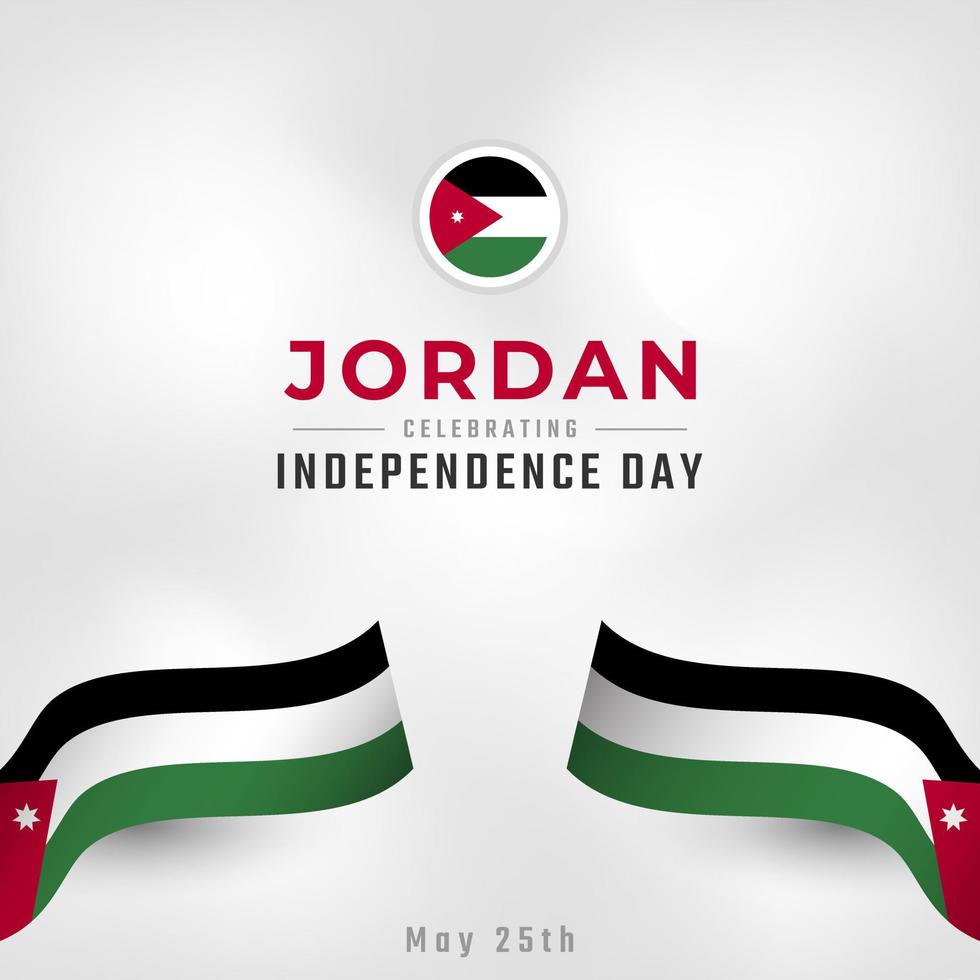 illustrazione del disegno vettoriale di celebrazione del 25 maggio felice giorno dell'indipendenza della giordania. modello per poster, banner, pubblicità, biglietto di auguri o elemento di design di stampa