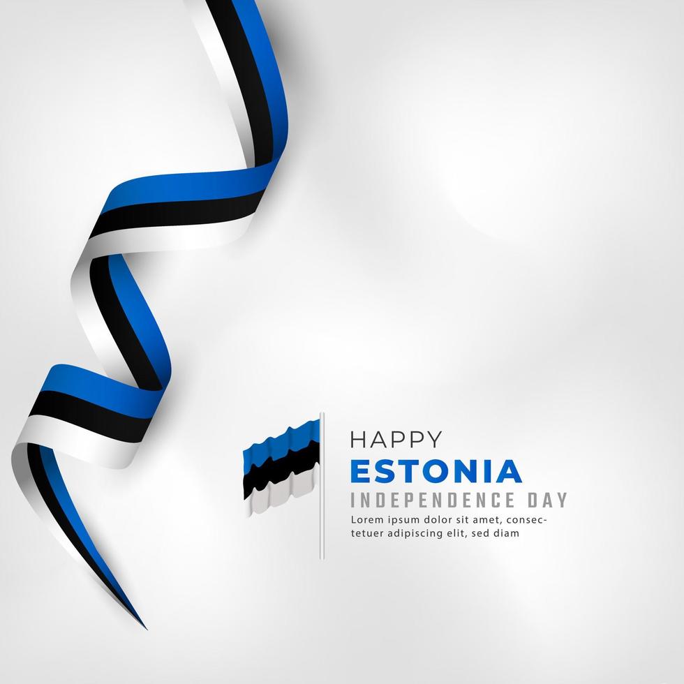 felice giorno dell'indipendenza dell'estonia 24 febbraio illustrazione del disegno vettoriale di celebrazione. modello per poster, banner, pubblicità, biglietto di auguri o elemento di design di stampa