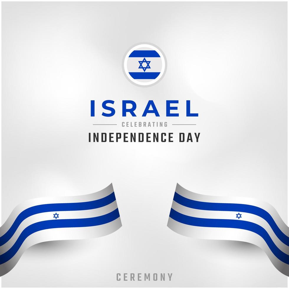 illustrazione di disegno vettoriale di celebrazione del giorno dell'indipendenza di Israele felice. modello per poster, banner, pubblicità, biglietto di auguri o elemento di design di stampa