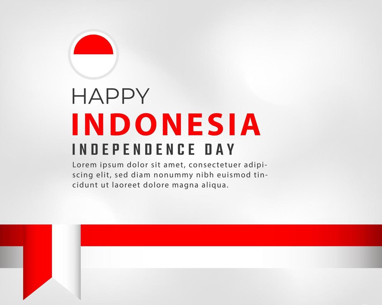 felice giorno dell'indipendenza dell'indonesia 17 agosto celebrazione disegno vettoriale illustrazione. modello per poster, banner, pubblicità, biglietto di auguri o elemento di design di stampa