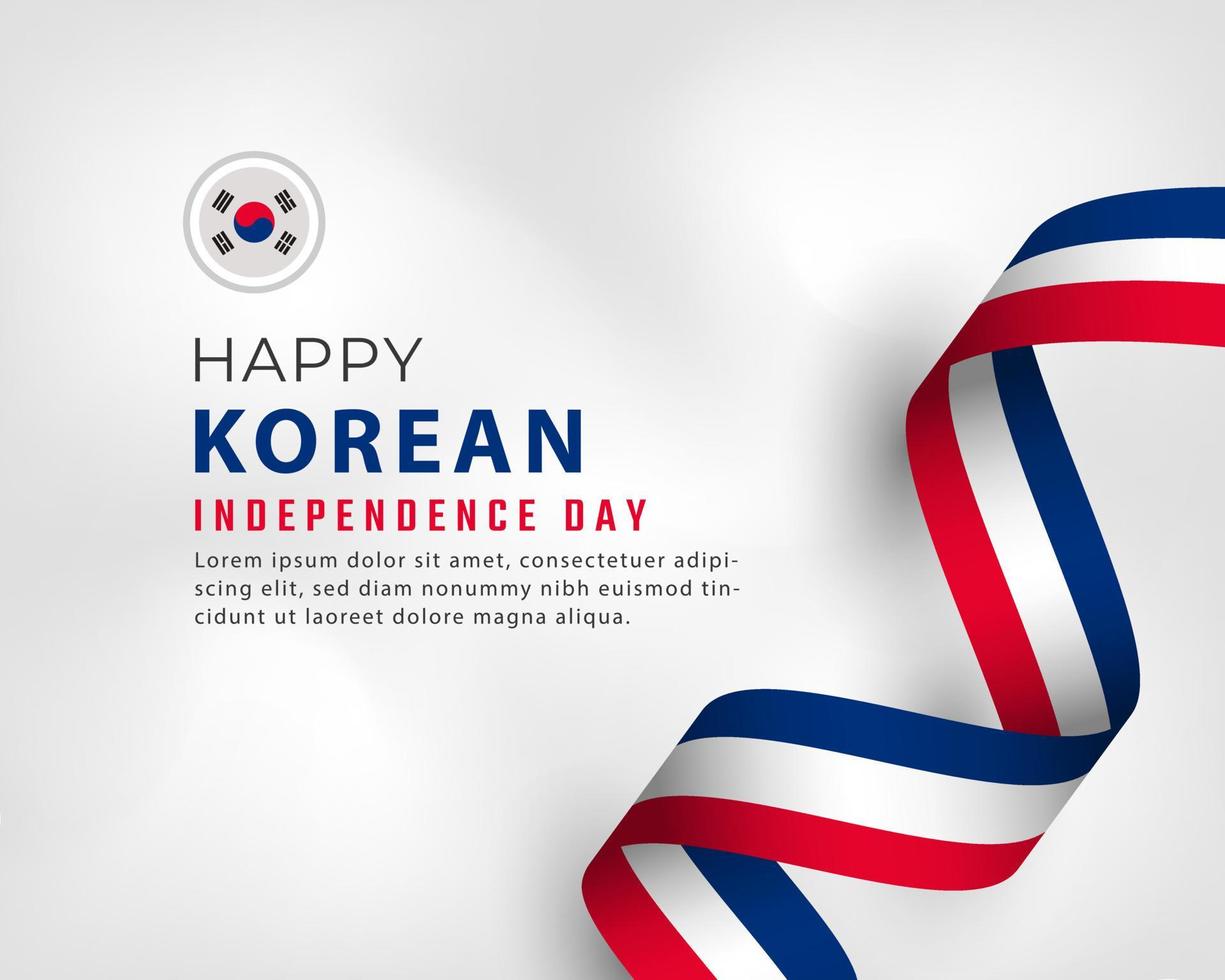 felice giorno dell'indipendenza della corea del sud 15 agosto celebrazione disegno vettoriale illustrazione. modello per poster, banner, pubblicità, biglietto di auguri o elemento di design di stampa