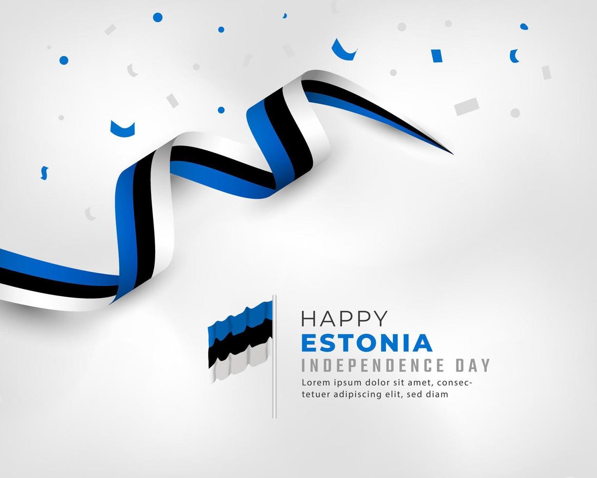 felice giorno dell'indipendenza dell'estonia 24 febbraio illustrazione del disegno vettoriale di celebrazione. modello per poster, banner, pubblicità, biglietto di auguri o elemento di design di stampa