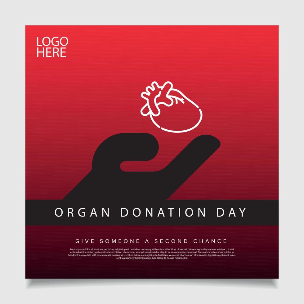 design del banner del giorno della donazione di organi vettore