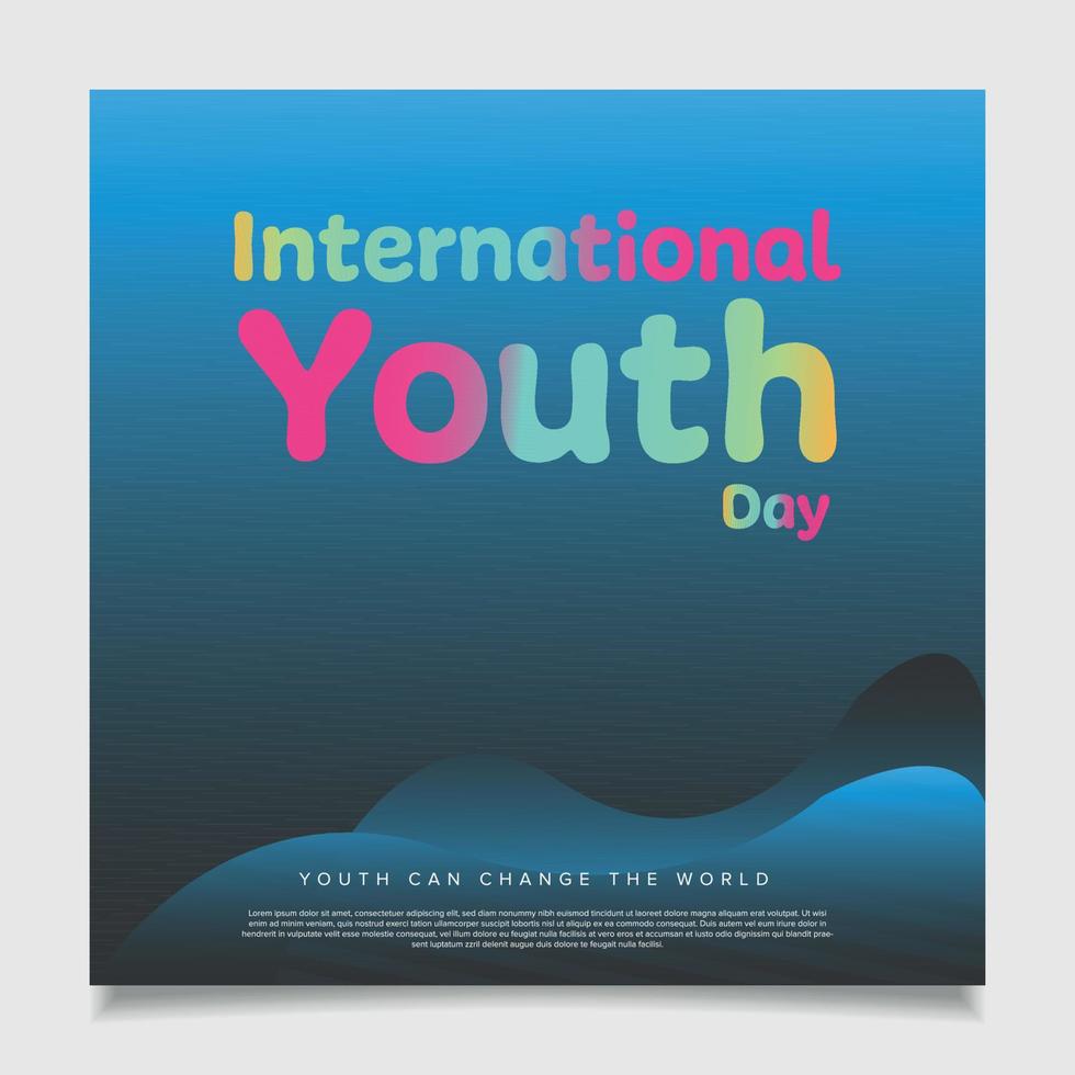 design di banner per la giornata internazionale della gioventù vettore