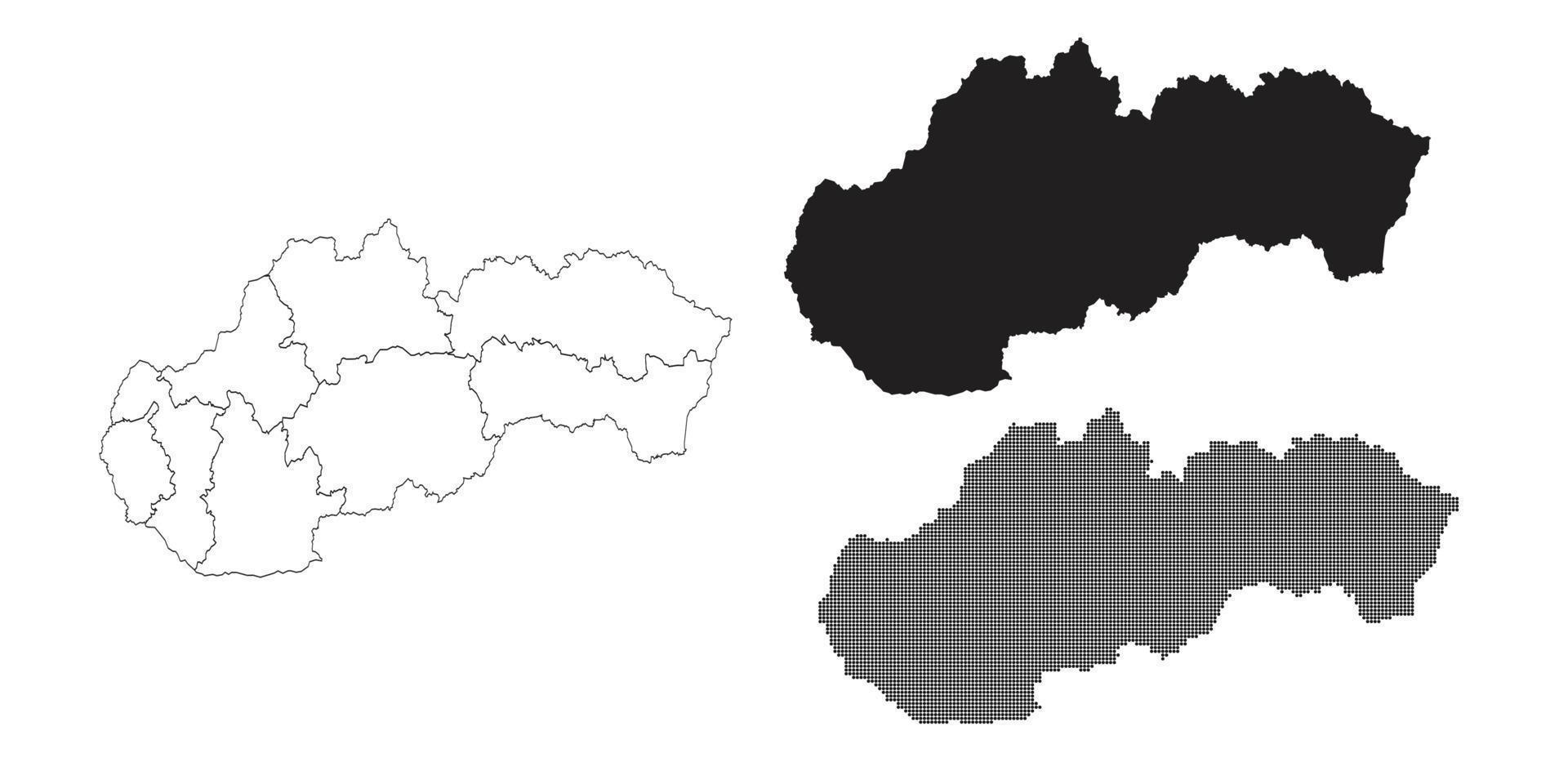 mappa della slovacchia isolata su uno sfondo bianco. vettore