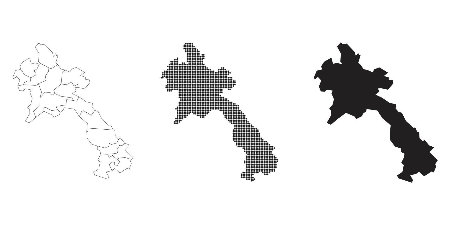 mappa del laos isolata su uno sfondo bianco. vettore