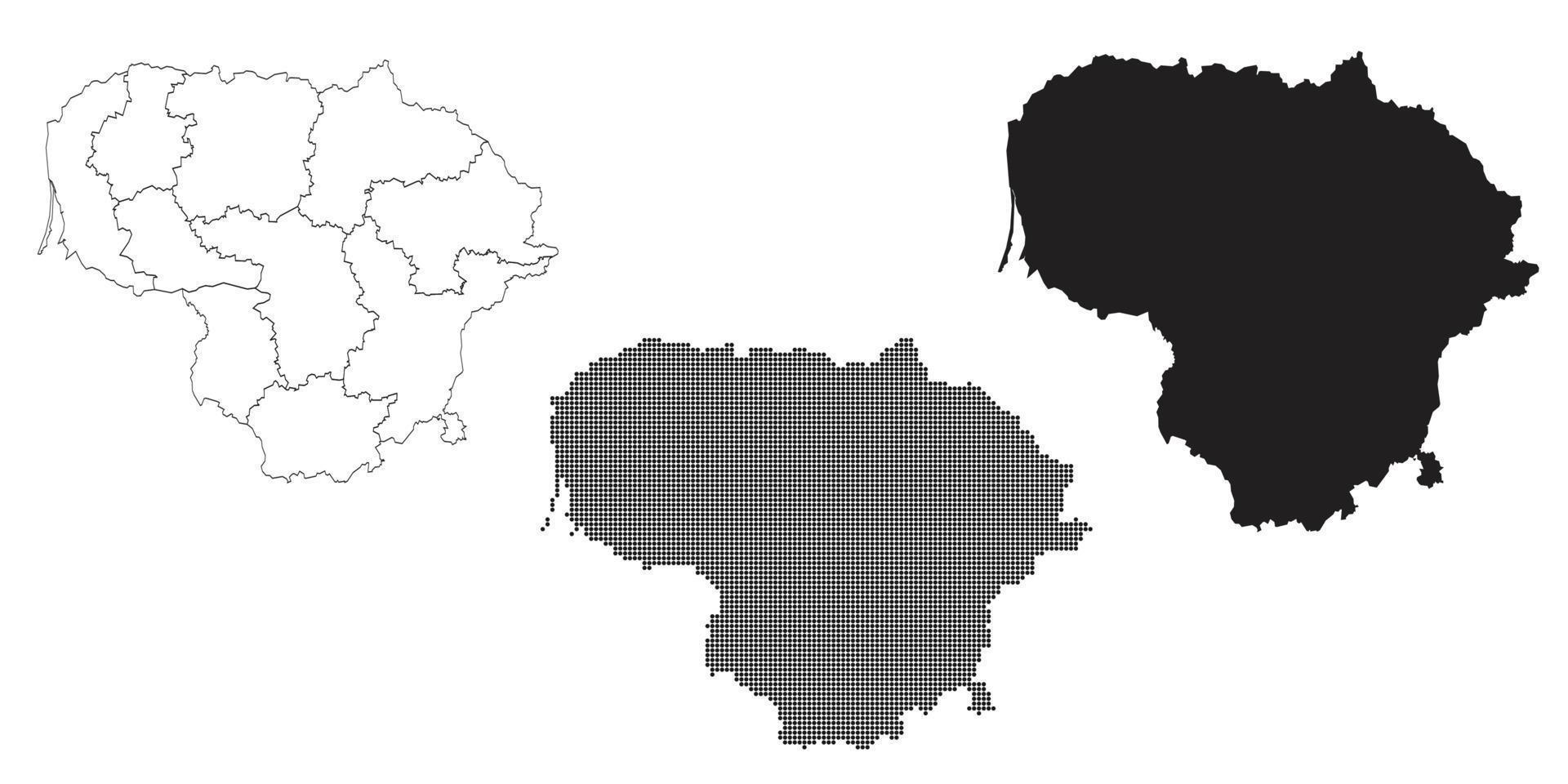 mappa della lituania isolata su uno sfondo bianco. vettore