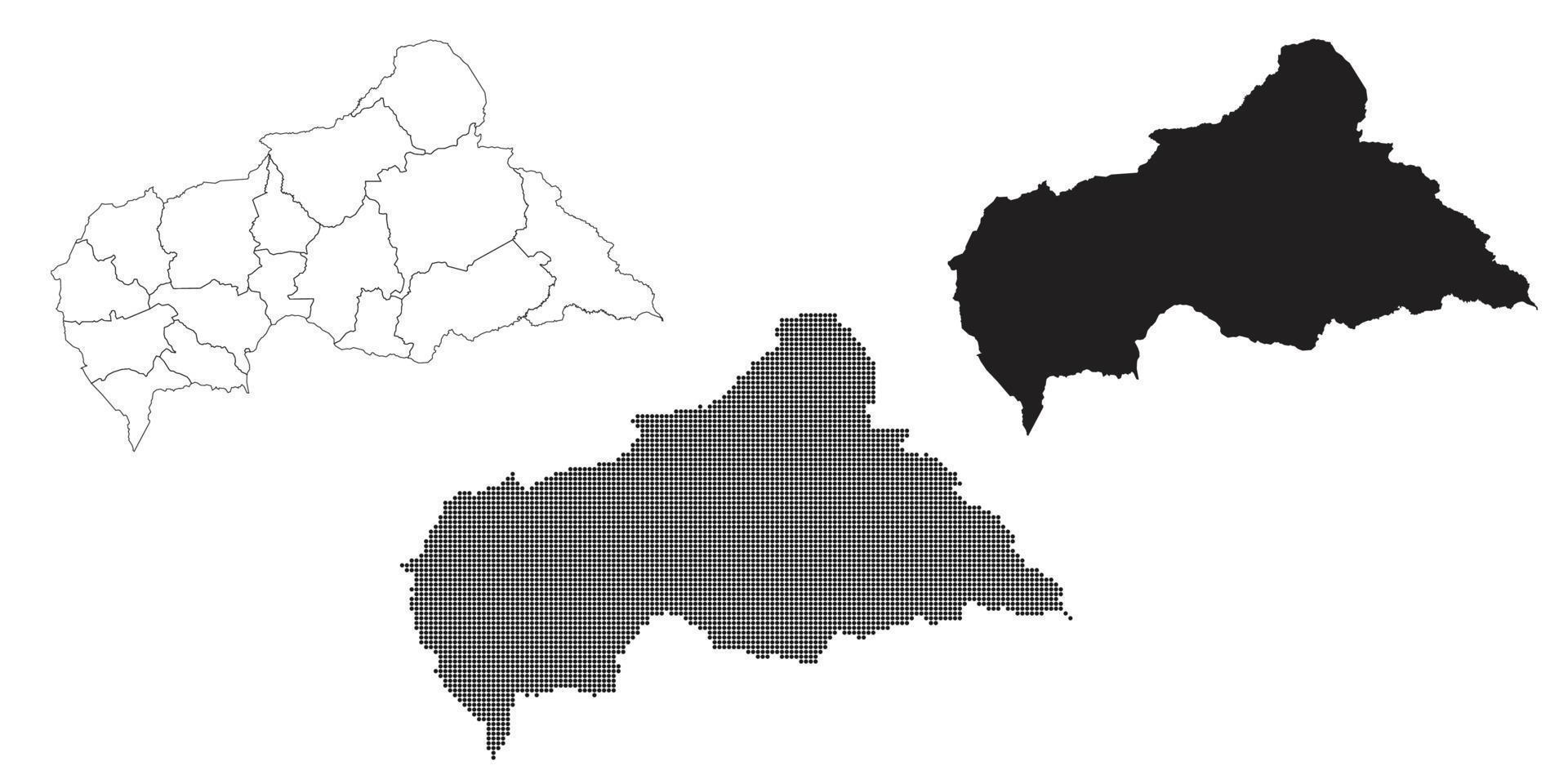 mappa della repubblica centrafricana isolata su uno sfondo bianco. vettore