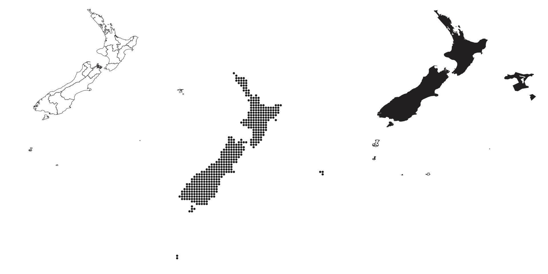 mappa della nuova zelanda isolata su uno sfondo bianco. vettore