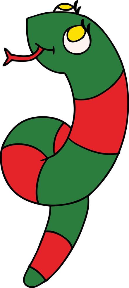 cartone animato kawaii di un simpatico serpente vettore