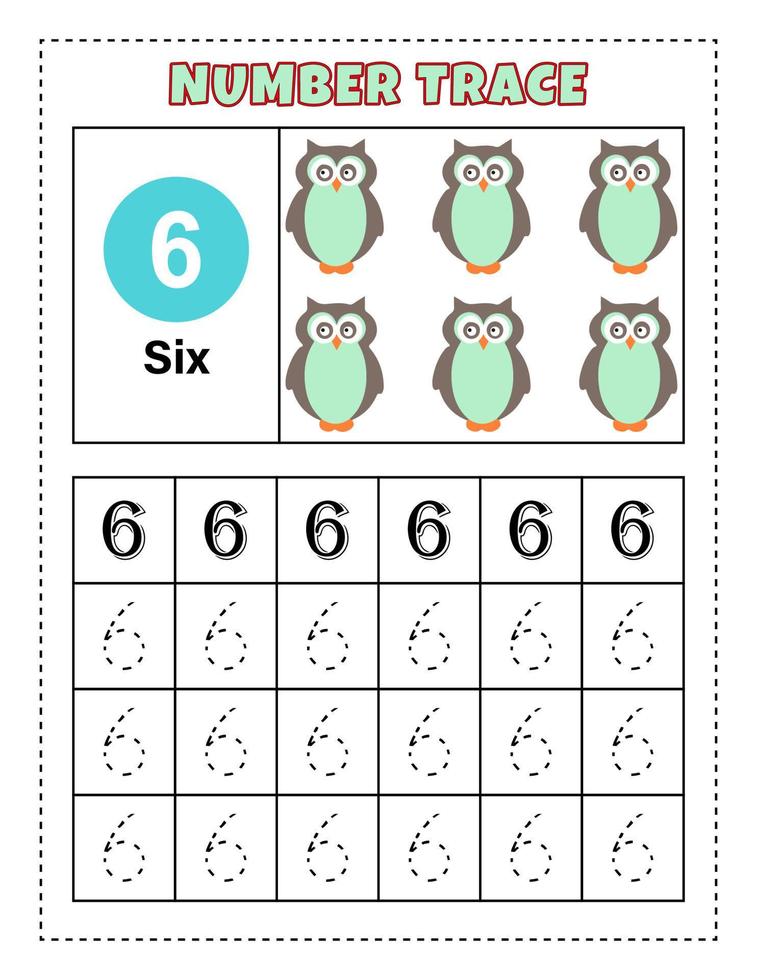 tracciamento dei numeri per i bambini in età prescolare e dell'asilo per esercitarsi con il numero uno - dieci. illustrazione vettoriale. numero 1-10. vettore