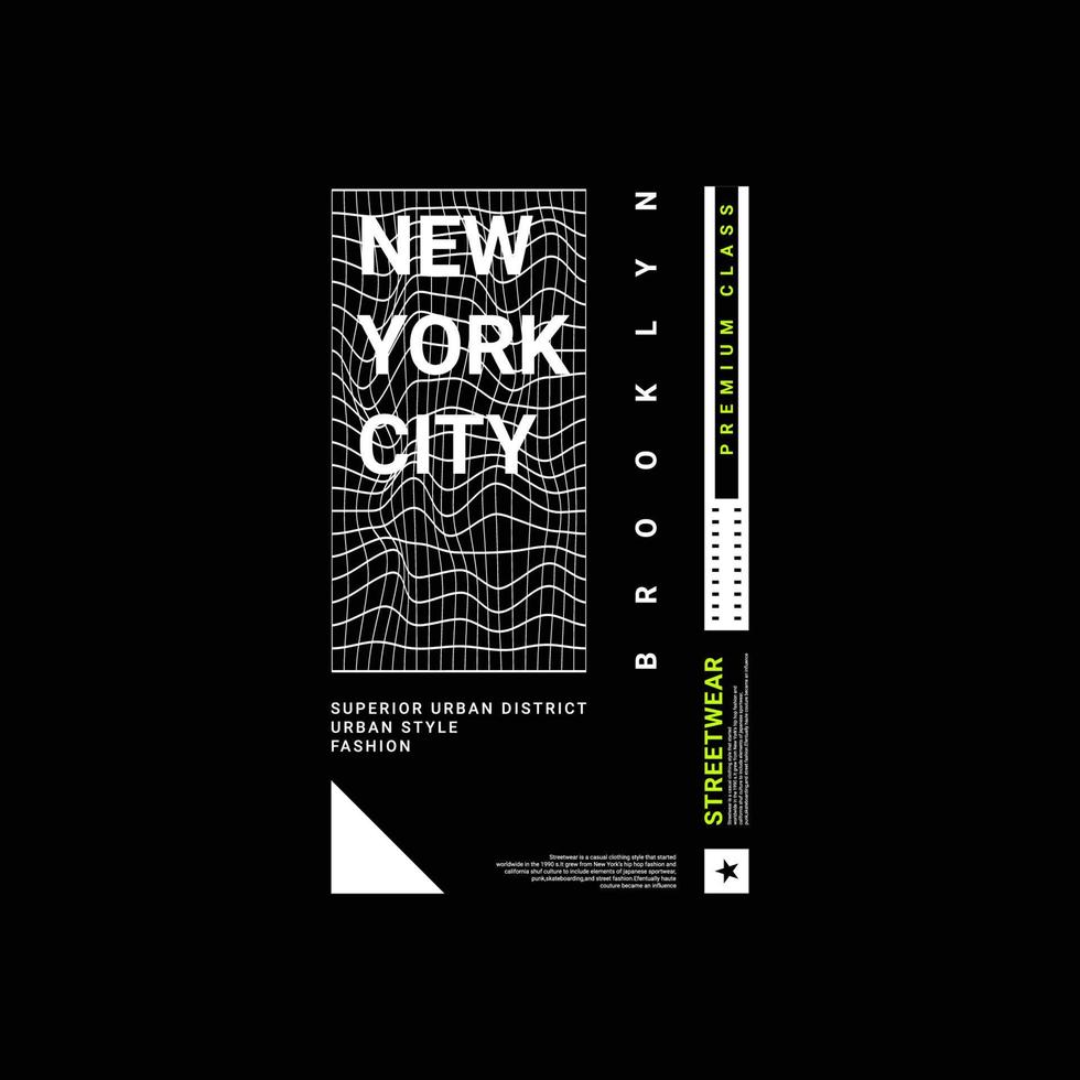 design per la scrittura di new york city, adatto per la serigrafia di magliette, vestiti, giacche e altro vettore