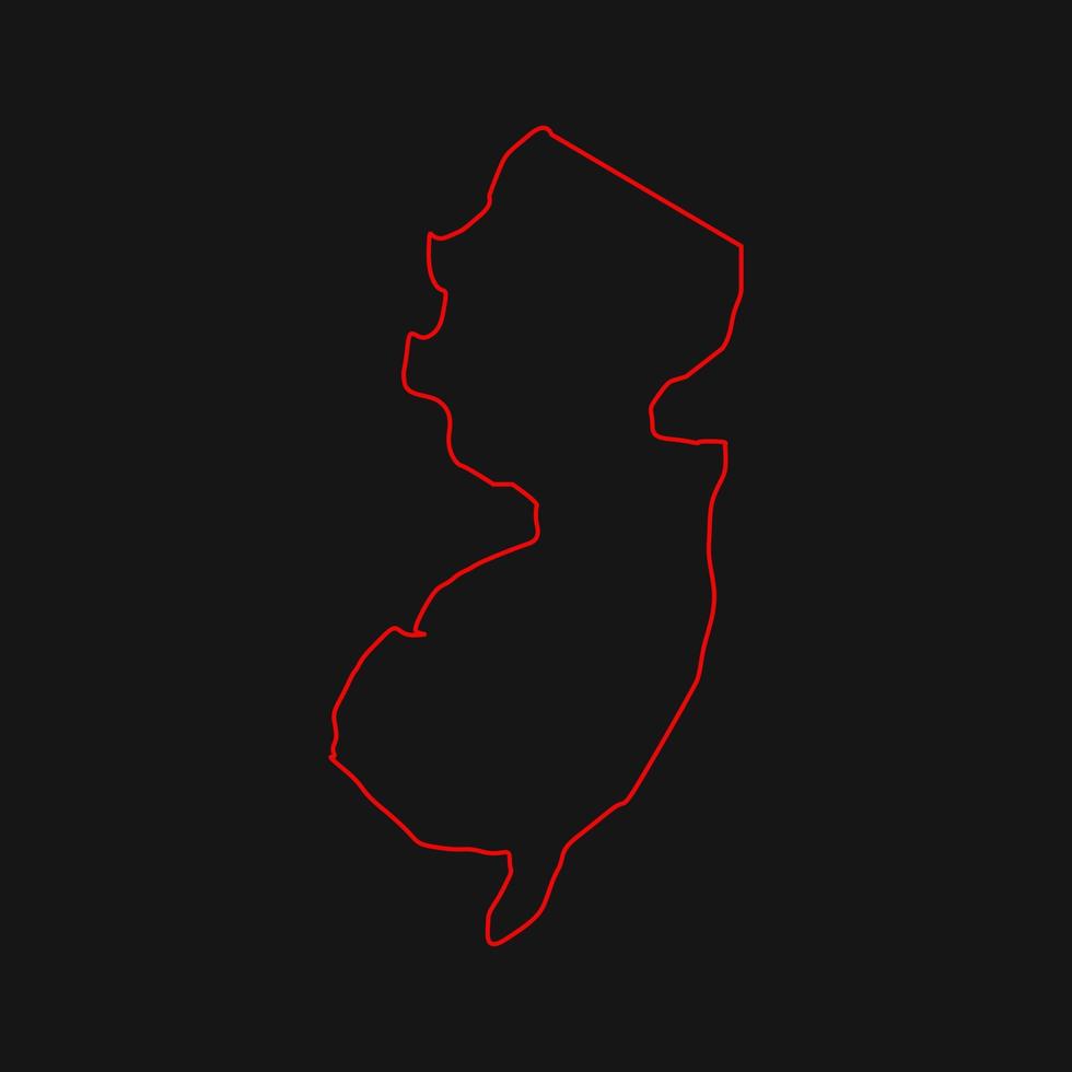 illustrata la mappa del New Jersey vettore