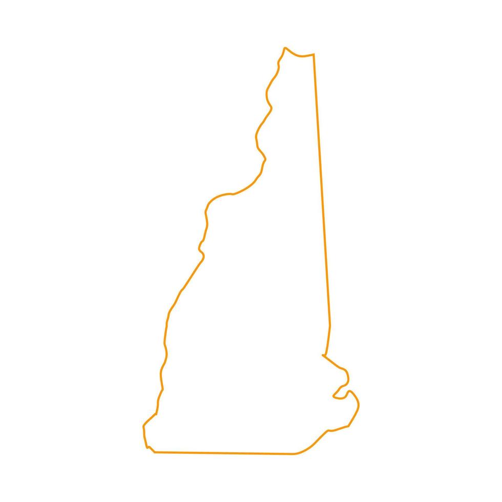 mappa illustrata del nuovo hampshire vettore