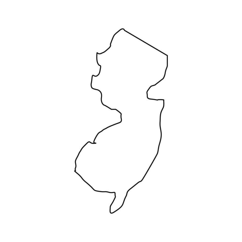 illustrata la mappa del New Jersey vettore