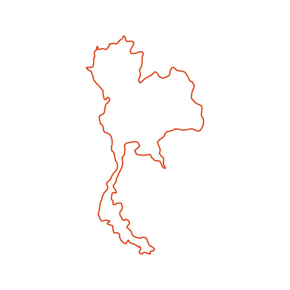 mappa della thailandia illustrata vettore