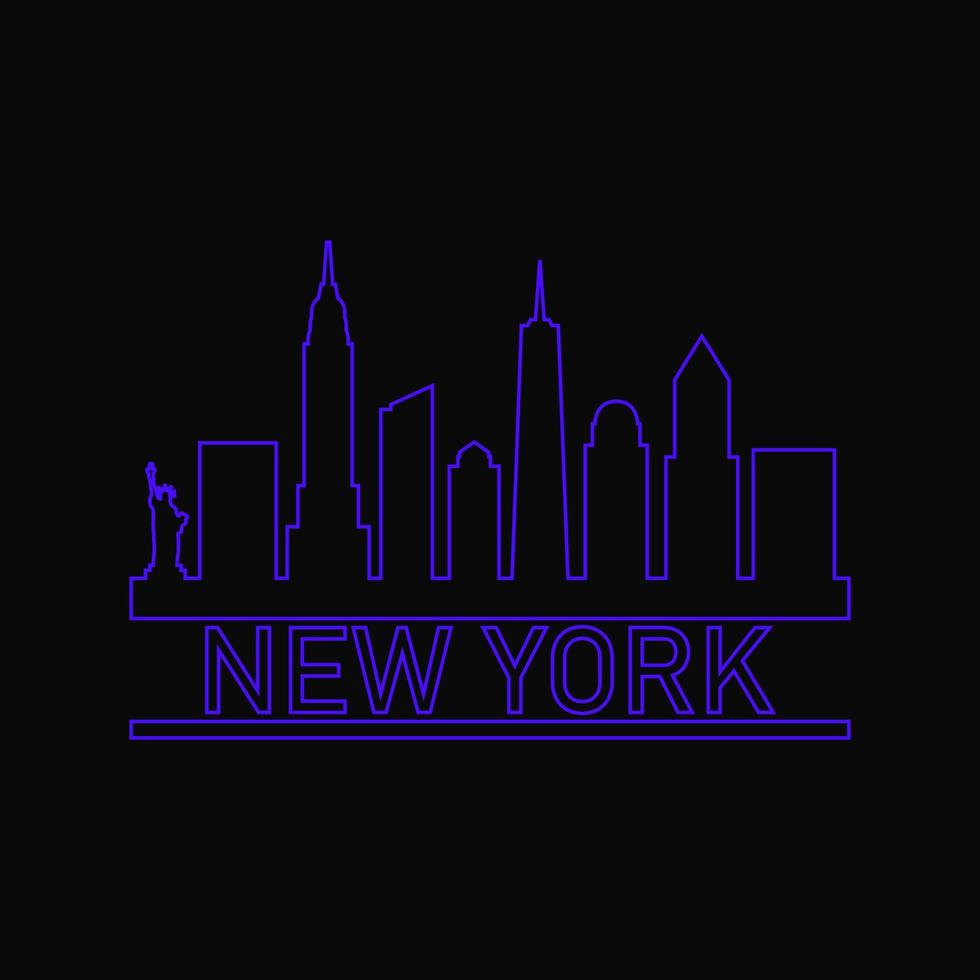 skyline di new york illustrato vettore