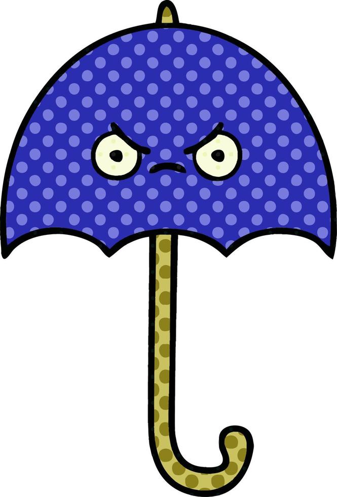 ombrello del fumetto in stile fumetto vettore
