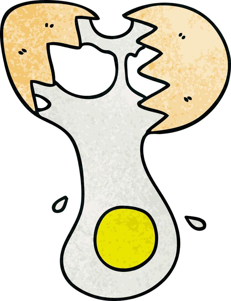 uovo incrinato del fumetto disegnato a mano eccentrico vettore