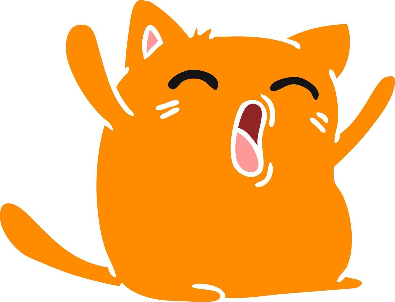 cartone animato di simpatico gatto kawaii vettore