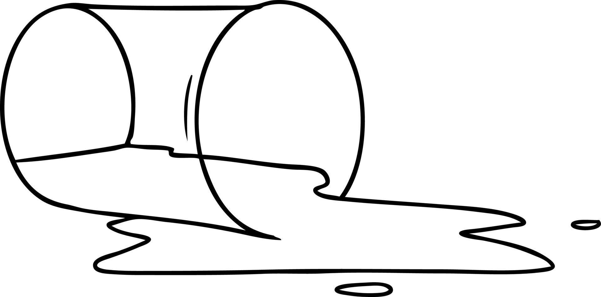 scarabocchio del disegno a tratteggio di un bicchiere rovesciato vettore