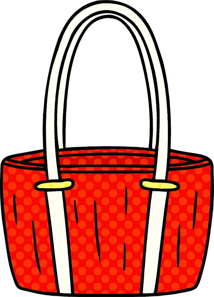 scarabocchio del fumetto di una borsa grande rossa vettore