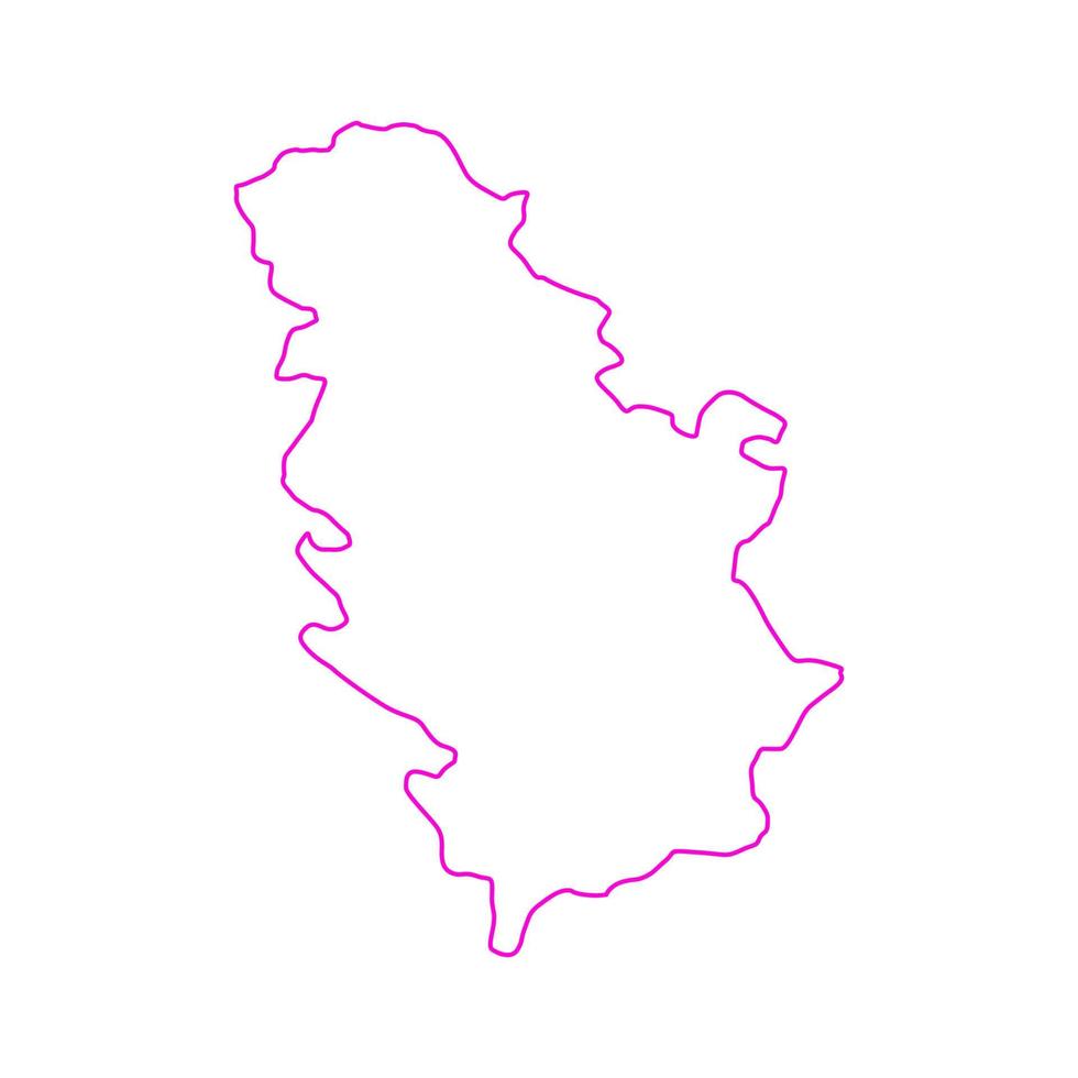 mappa illustrata della serbia vettore