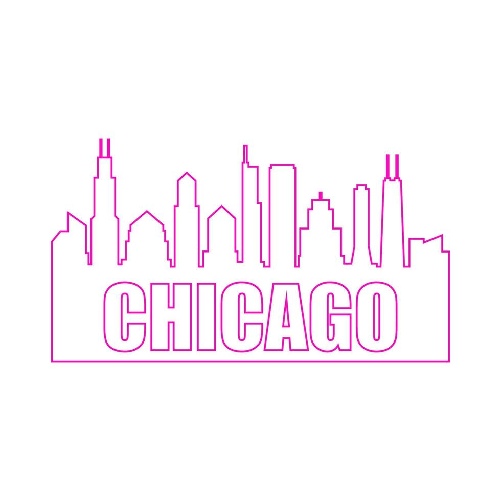 skyline di chicago illustrato vettore
