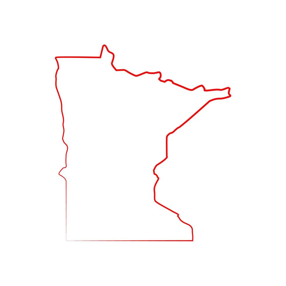 Mappa del Minnesota illustrata vettore