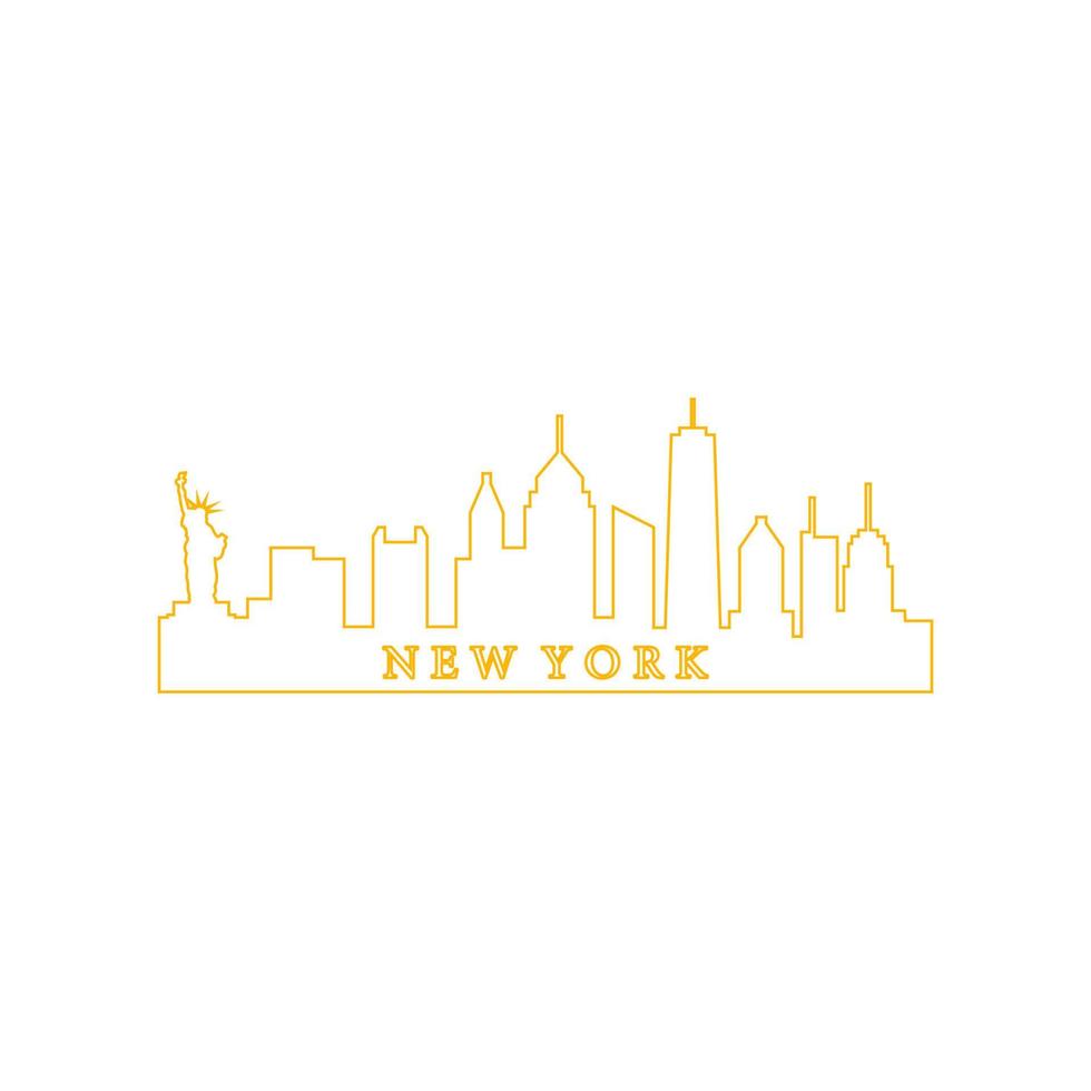 skyline di new york illustrato vettore