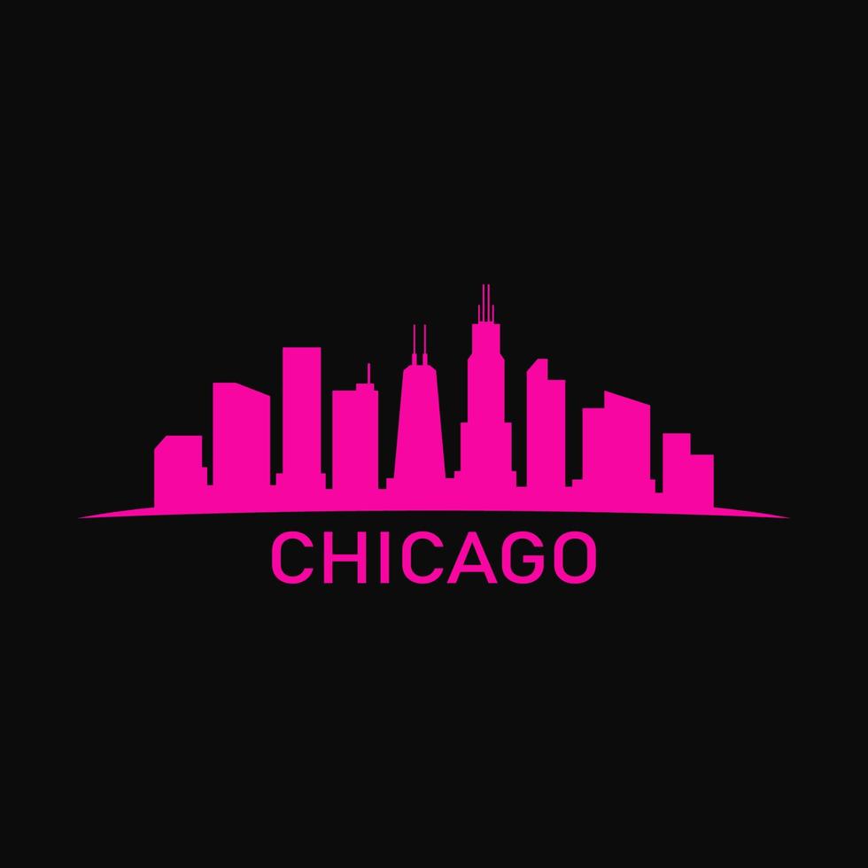 skyline di chicago illustrato vettore