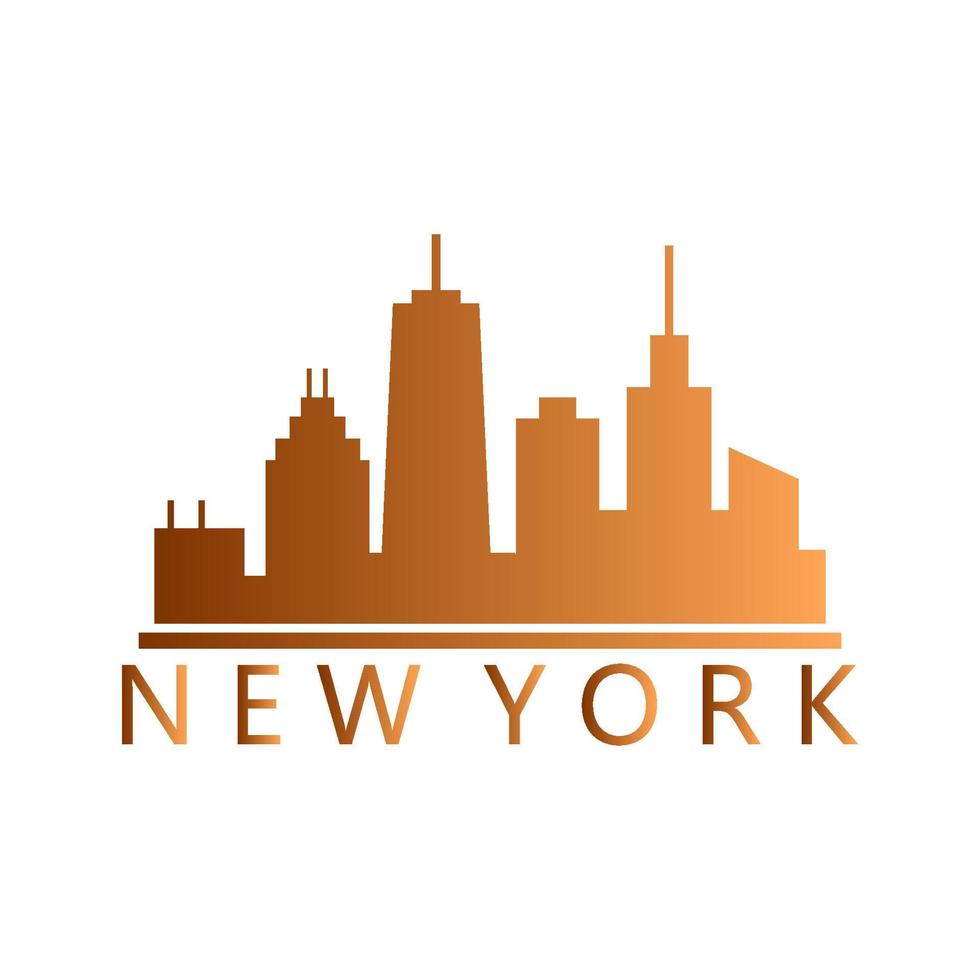 skyline di new york illustrato vettore