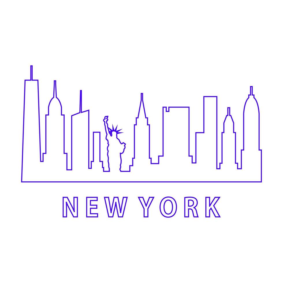 skyline di new york illustrato vettore