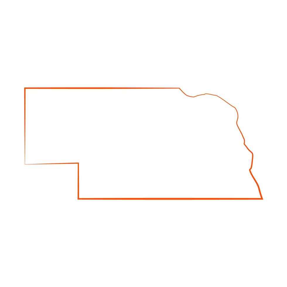 mappa illustrata del nebraska vettore