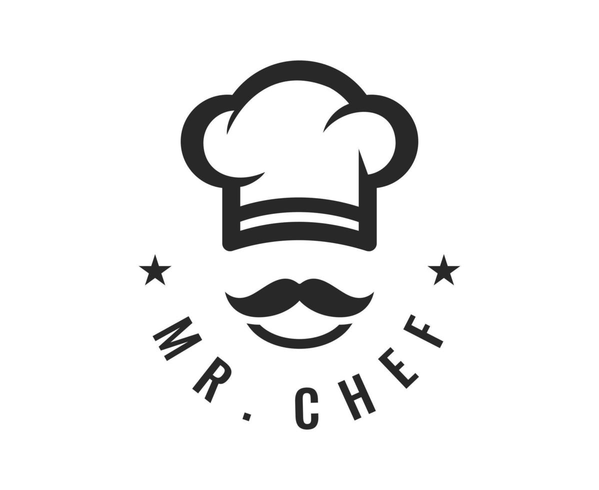 modello di illustrazioni vettoriali per logo ristorante chef