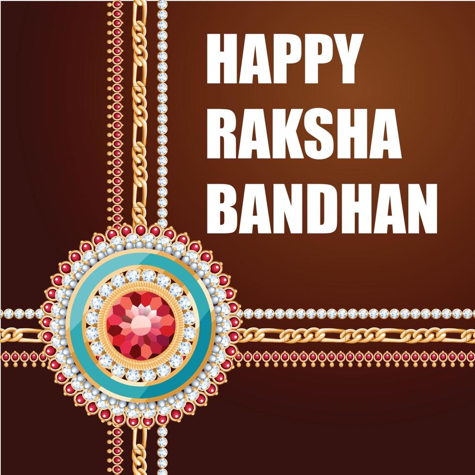 illustrazione vettoriale di rakhi decorato per il festival indiano raksha bandhan.